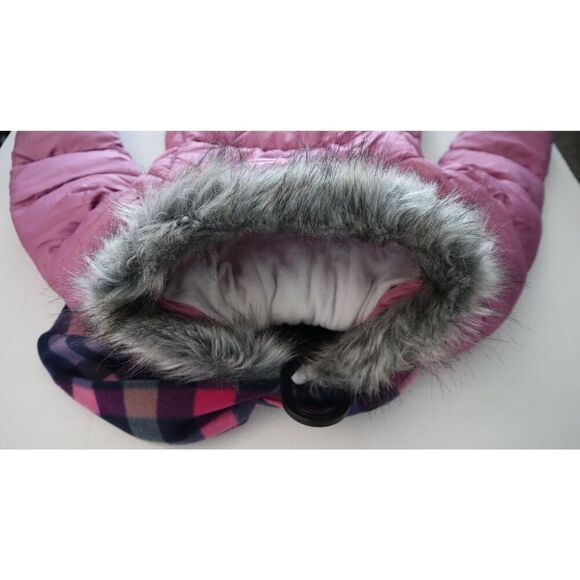 S Rothschild & Co Girl's Sz XL (16) Rose Purple Quilted Puffer Coat w/Scarf - Picture 7 of 11